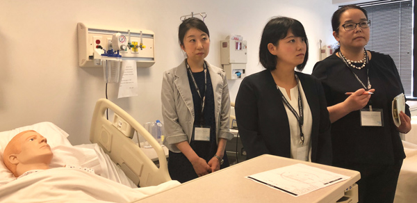 Japanese nursing students at disaster training