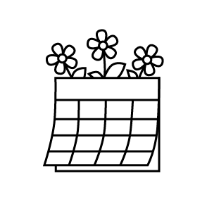 Spring flowers on calendar