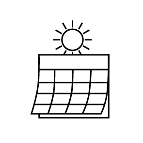 Summer sun on calendar