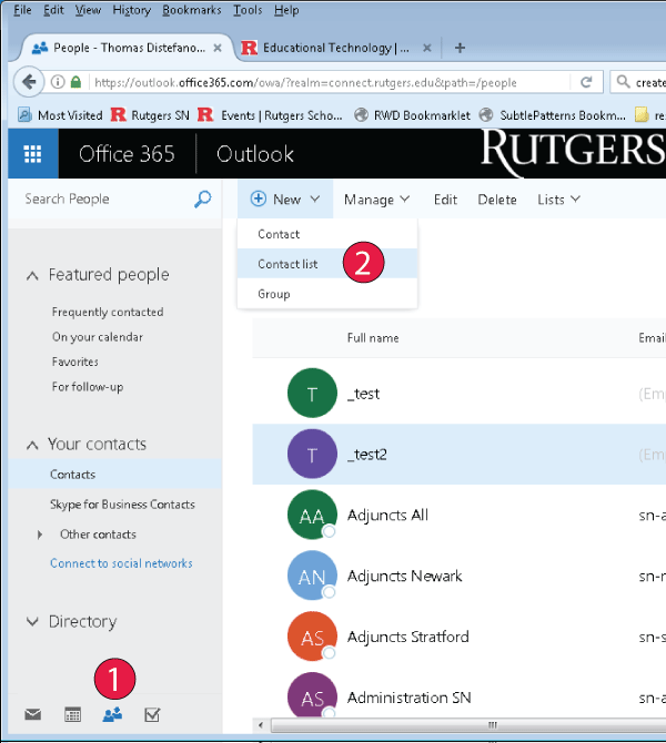 How to share contacts in Office 365?