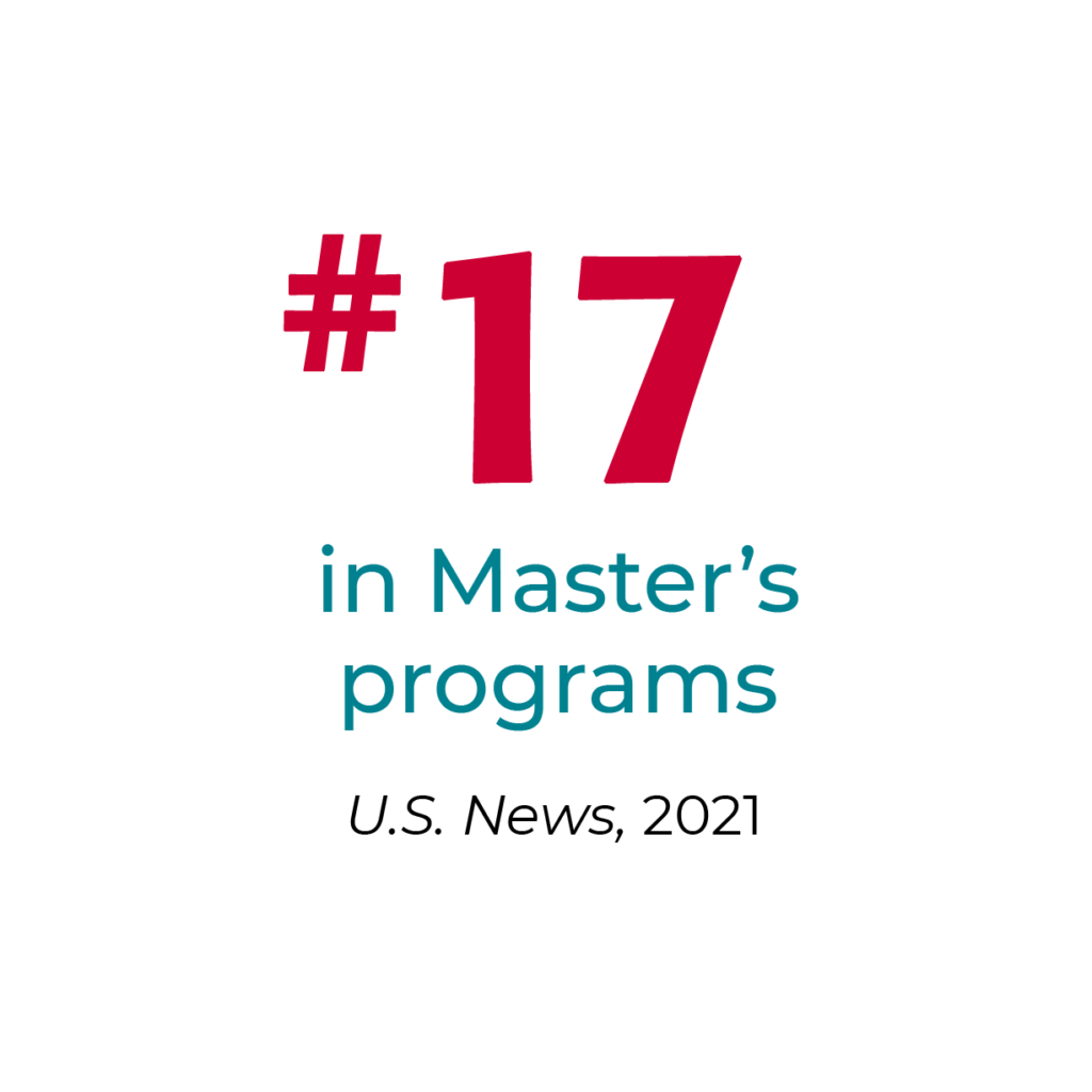 #17 in Master's Programs - US News 2021