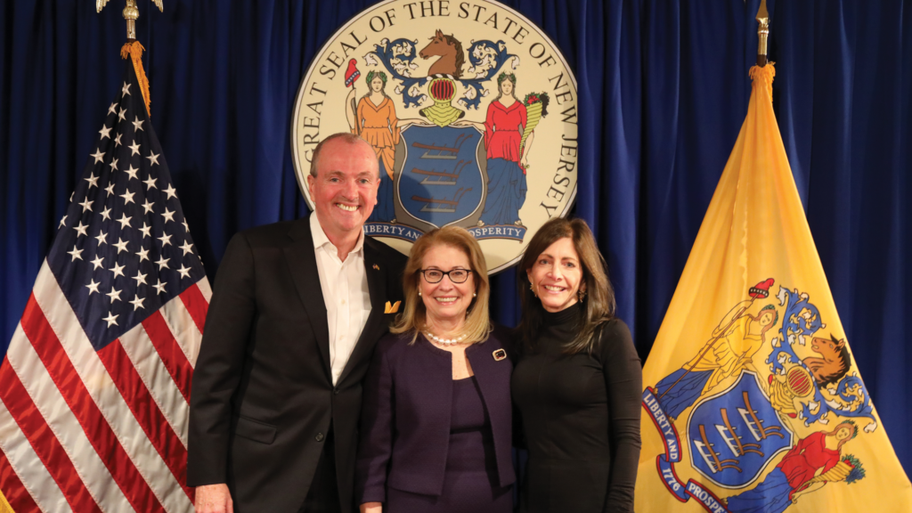 Gov. Phil Murphy and First Lady Tammi Murphy congratulate Persichilli at her January 2020 swearing in ceremony.