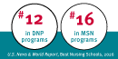 U.S. News and World Report, 2026 - #12 in DNP Programs, #16 in MSN Programs